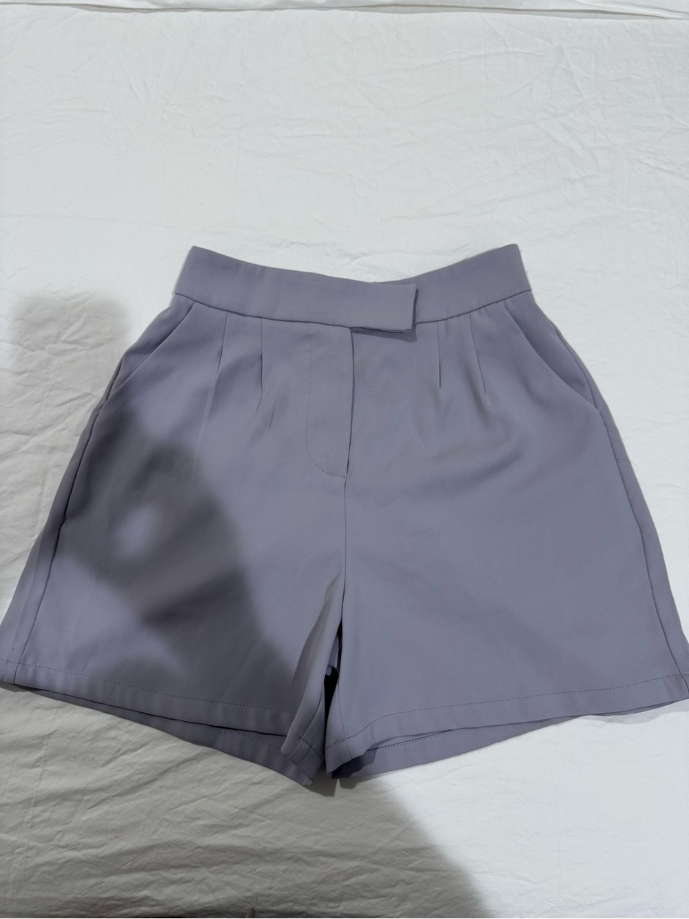 Lavender High Waisted Tailored Pleated Shorts